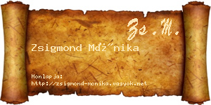 Zsigmond Mónika névjegykártya