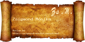 Zsigmond Mónika névjegykártya